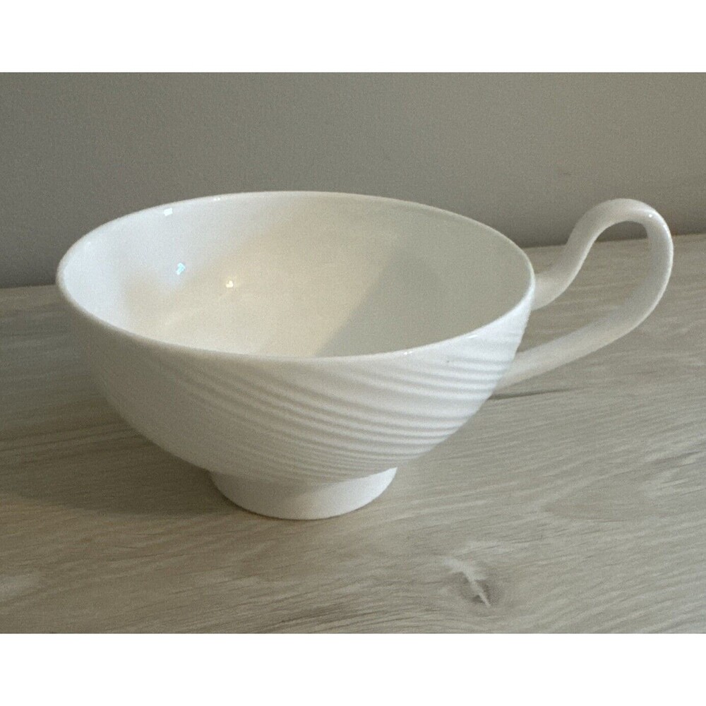 Wedgwood Ethereal Footed Tea Cup White Bone China New Coffee